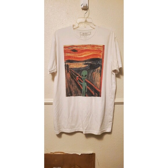 Riot Society Alien Scream T-Shirt Size Large Edvard Munch Art Tee - Picture 10 of 11